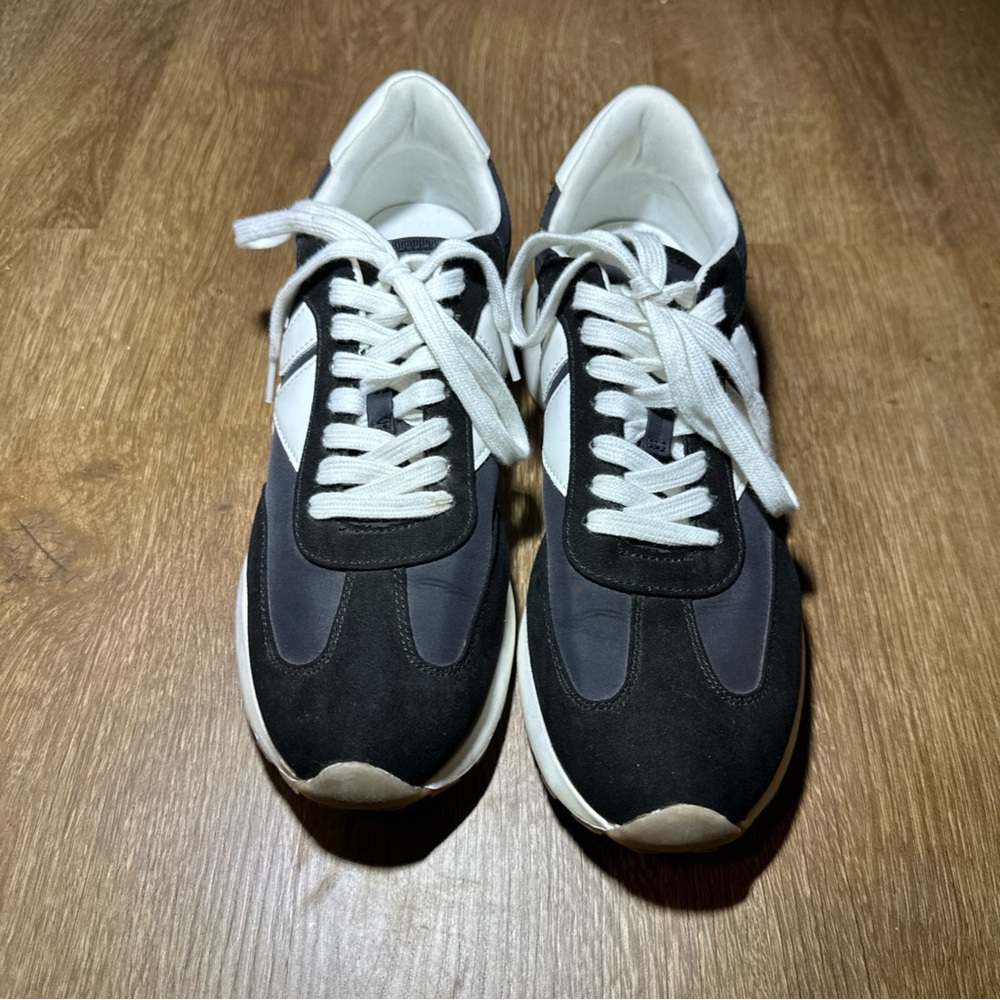 Steve Madden Sneakers Womens 11 Black White Lace Up Retro Runner Casual Shoes